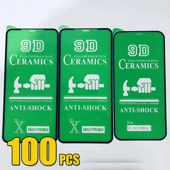 100vnt 9D Keramikos, Kino HD Screen Protector Anti-Shock 