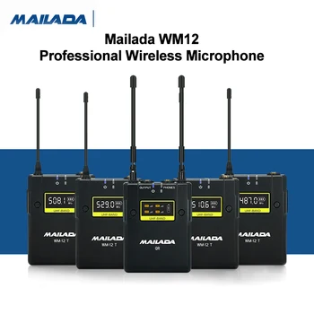Mailada WM12 Pro Bevielis Mikrofonas Live Transliacijos TV interviu UHF Perdavimo Profesinės Mic Realiu Laiku Stebėti