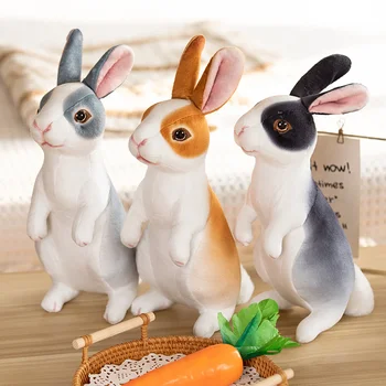 Naujas Pliušinis Triušis& Įdaryti Žaislas Kawaii Kailinių Gyvūnų Velykų Modeliavimas Rabbit Žaislas Modelis Lėlės Vaikams Graži Dovana Namų Puošybai