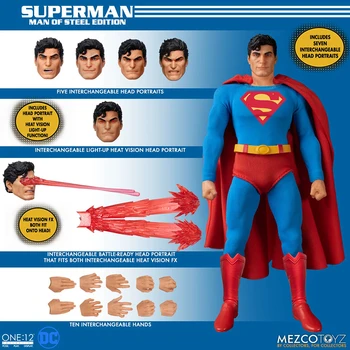 Sandėlyje MEZCO VIENA:12 Supermenas Kūnas iš Plieno, Teisingumo Lyga Veiksmų Skaičius, Žaislų Dovana Modelio Surinkimo Hobis